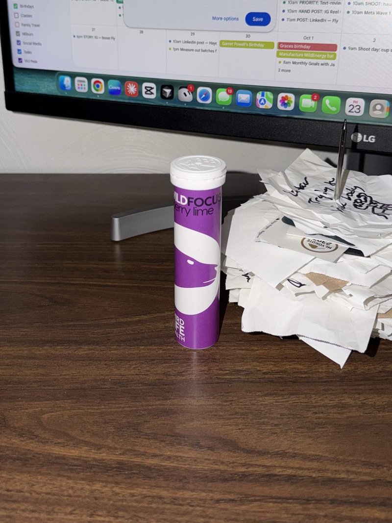 Wild Focus Cherry Lime tube on a desk